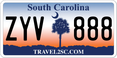 SC license plate ZYV888
