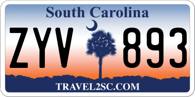SC license plate ZYV893