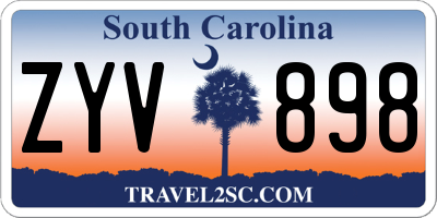 SC license plate ZYV898