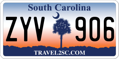 SC license plate ZYV906