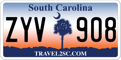SC license plate ZYV908