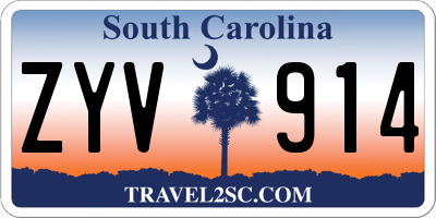 SC license plate ZYV914