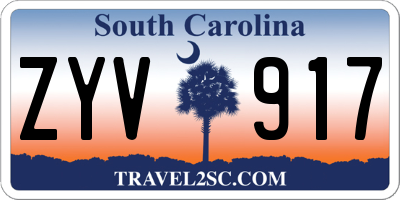 SC license plate ZYV917