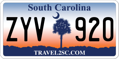 SC license plate ZYV920