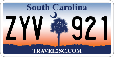SC license plate ZYV921