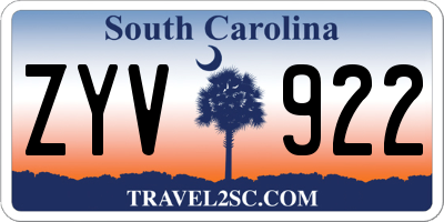 SC license plate ZYV922