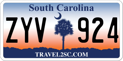 SC license plate ZYV924