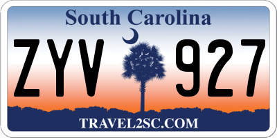 SC license plate ZYV927