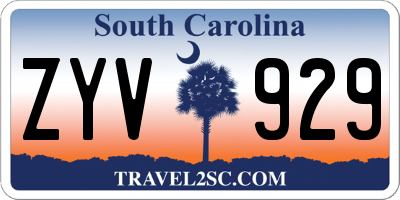 SC license plate ZYV929