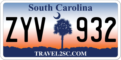 SC license plate ZYV932