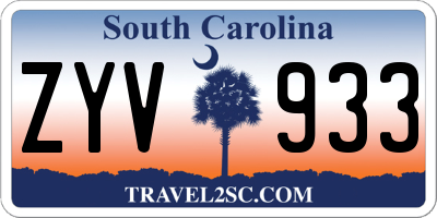 SC license plate ZYV933
