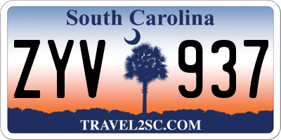 SC license plate ZYV937