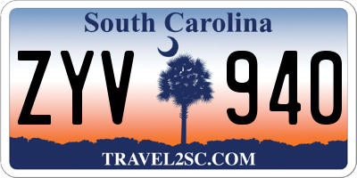 SC license plate ZYV940