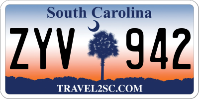 SC license plate ZYV942