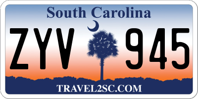 SC license plate ZYV945