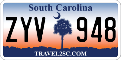 SC license plate ZYV948
