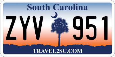 SC license plate ZYV951