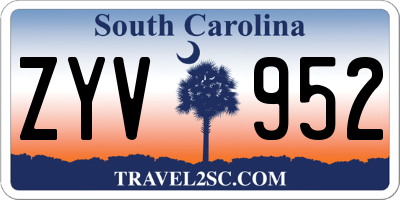 SC license plate ZYV952