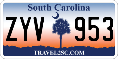 SC license plate ZYV953