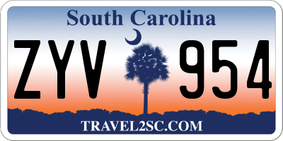 SC license plate ZYV954