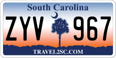 SC license plate ZYV967