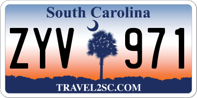SC license plate ZYV971
