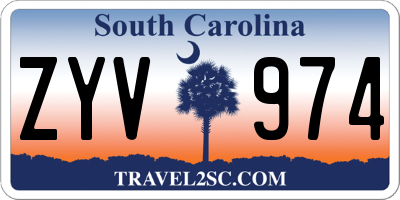 SC license plate ZYV974