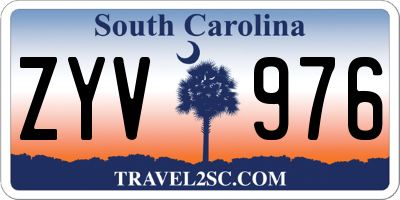 SC license plate ZYV976