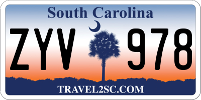 SC license plate ZYV978