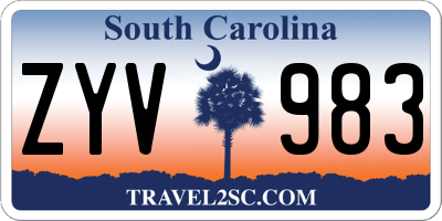 SC license plate ZYV983