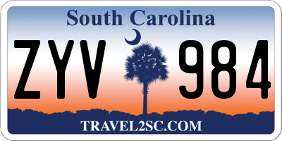 SC license plate ZYV984