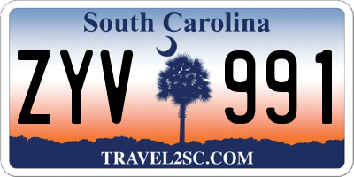 SC license plate ZYV991