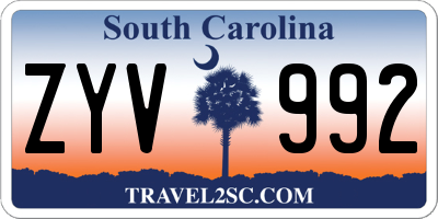 SC license plate ZYV992