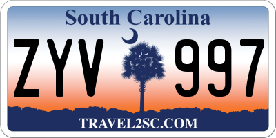 SC license plate ZYV997