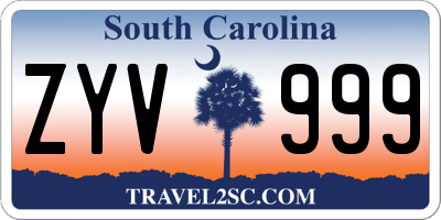 SC license plate ZYV999