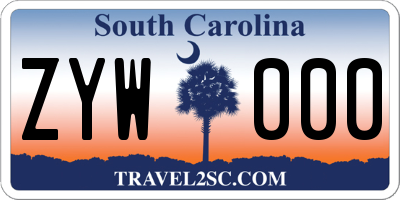 SC license plate ZYW000