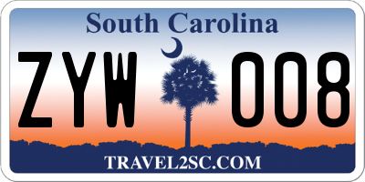 SC license plate ZYW008