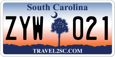 SC license plate ZYW021