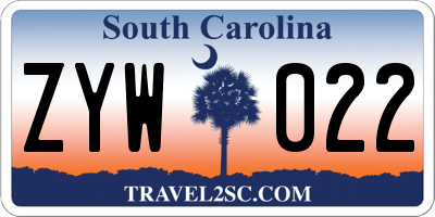 SC license plate ZYW022