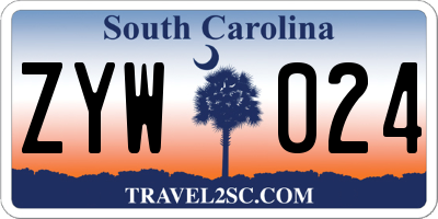 SC license plate ZYW024
