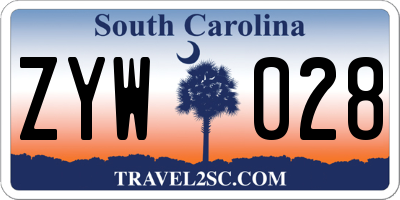 SC license plate ZYW028