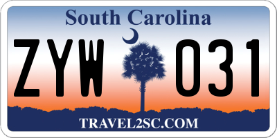 SC license plate ZYW031