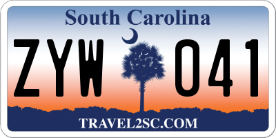 SC license plate ZYW041
