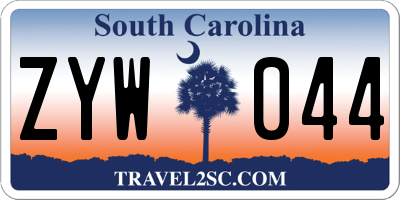 SC license plate ZYW044