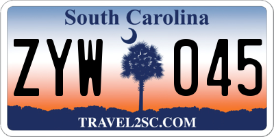 SC license plate ZYW045
