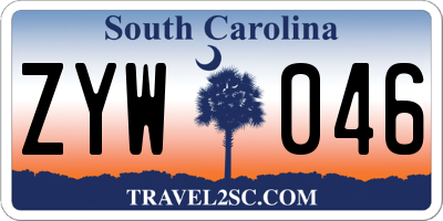 SC license plate ZYW046