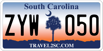 SC license plate ZYW050