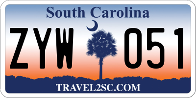 SC license plate ZYW051