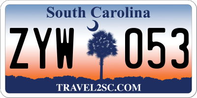 SC license plate ZYW053