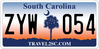 SC license plate ZYW054